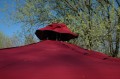 Jurten-Abdeckhaube (8er) mit Fiberglasgest�nge, rot